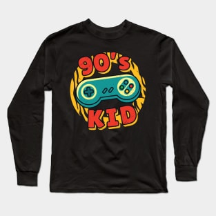 90s kids gaming nostalgia vintage Long Sleeve T-Shirt